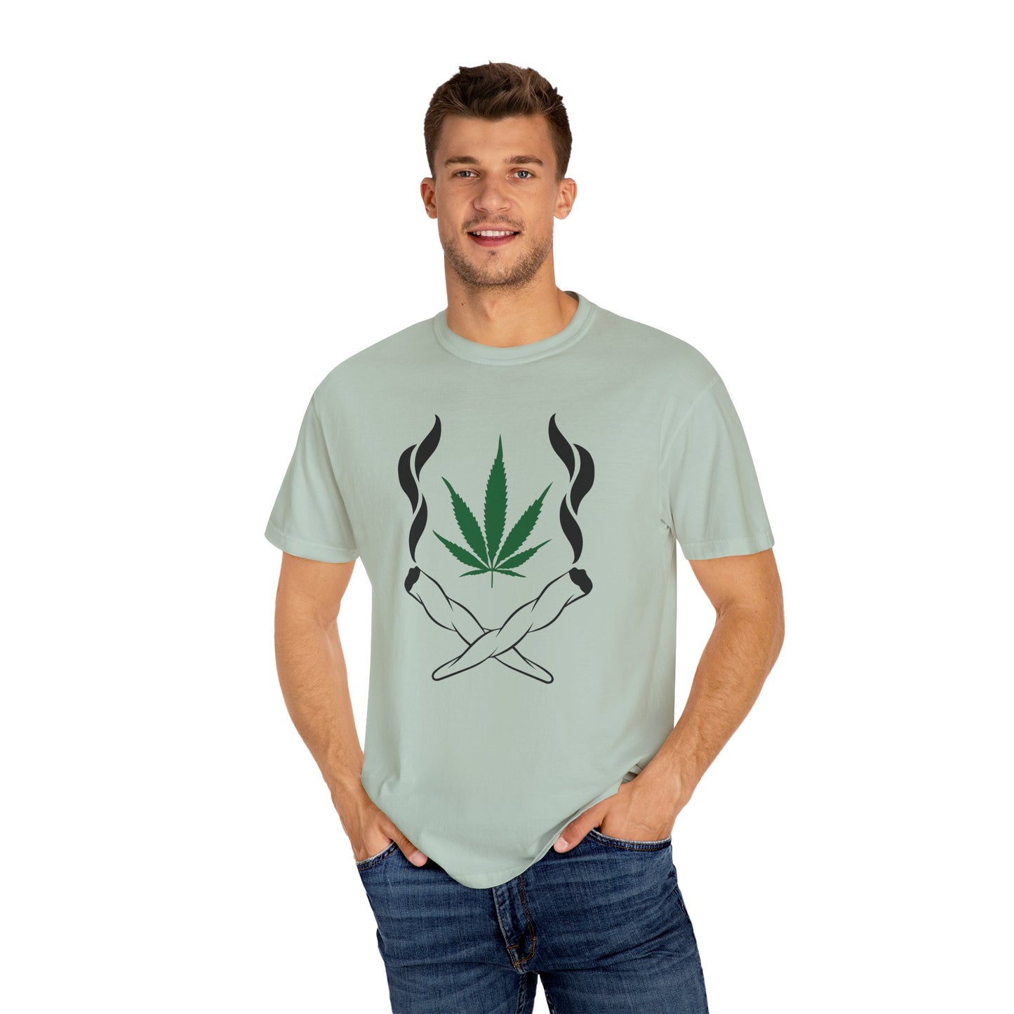 Chill Vibes T-Shirt, Unisex Garment-Dyed Tee, Cannabis Graphic Tee, Perfect for Relaxing, Gifts for Friends, 420 Celebration