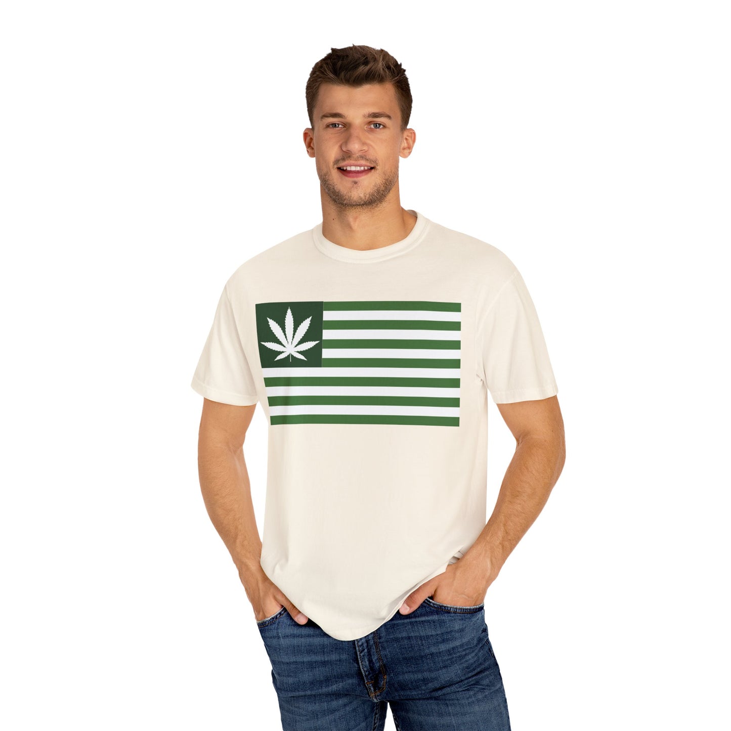 Stylish Cannabis Flag T-Shirt, Cool Unisex Tee, Weed Lover Gift, Summer Essential, Festival Wear, Graphic Shirt, 420 Fashion