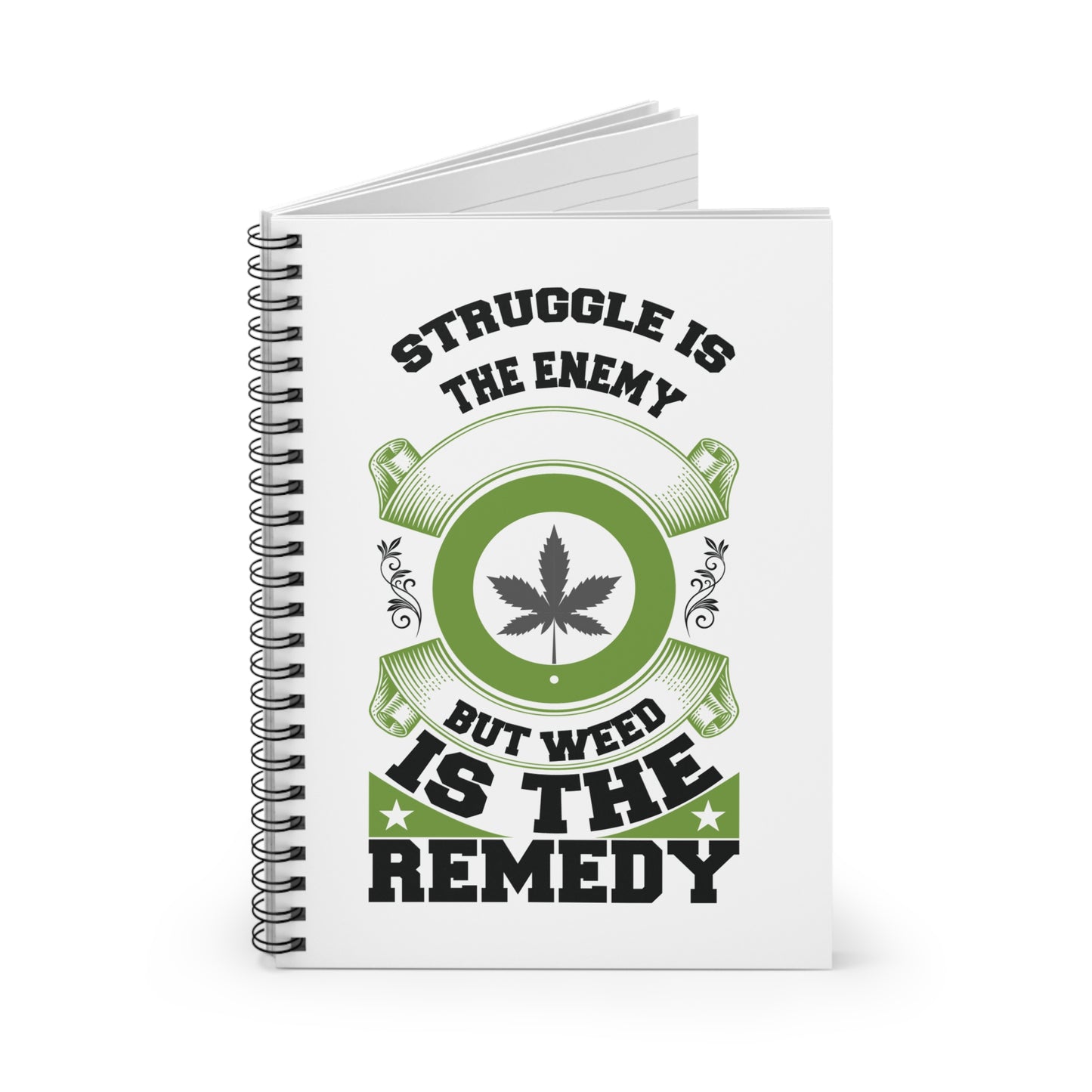 Cannabis-Themed Spiral Notebook - Perfect for Weed Lovers, Journalists, and Students