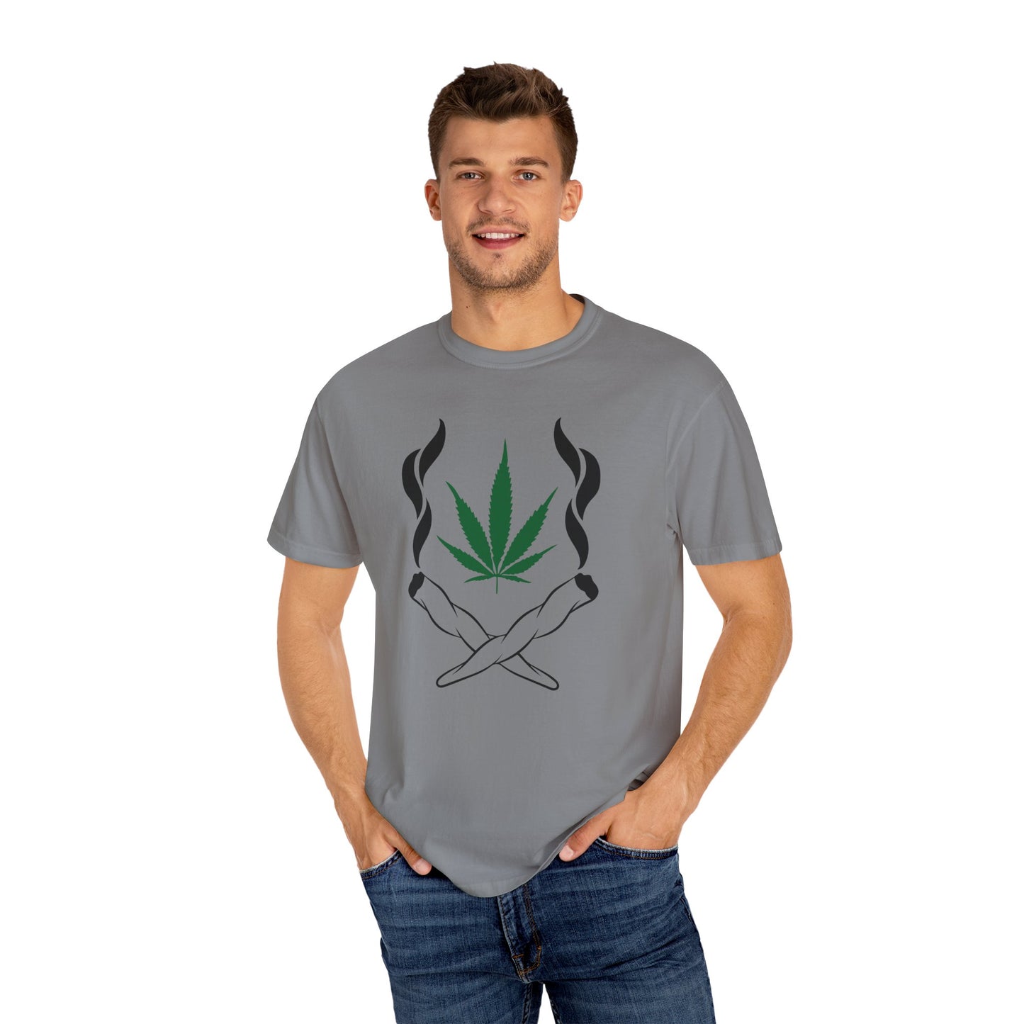 Chill Vibes T-Shirt, Unisex Garment-Dyed Tee, Cannabis Graphic Tee, Perfect for Relaxing, Gifts for Friends, 420 Celebration