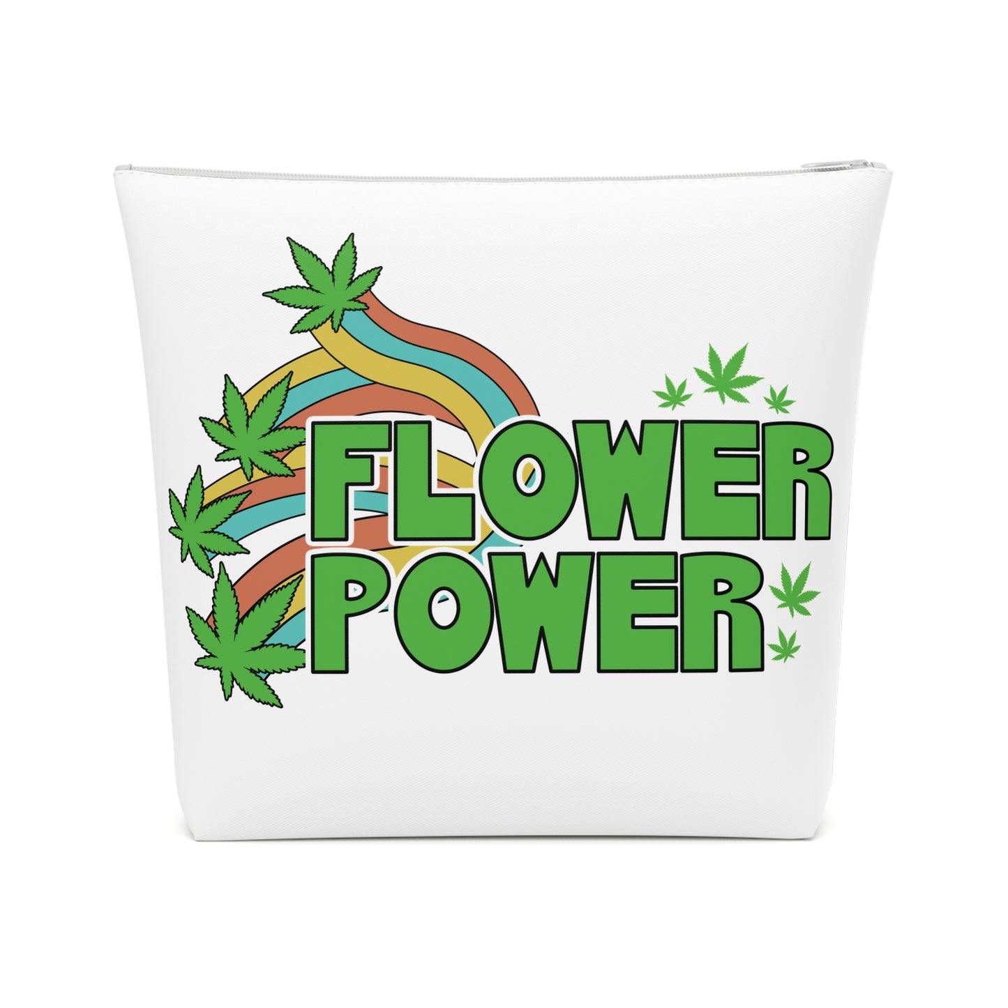 Flower Power Cotton Cosmetic Bag, Eco-Friendly Makeup Pouch, Travel Organizer, Gift for Her, Hippie Vibes