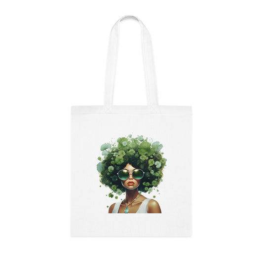 Stylish Eco-Friendly Cotton Tote with Afro Art, Chic Tote Bag, Reusable Shopping Bag, Bohemian Style, Perfect Gift for Nature Lovers