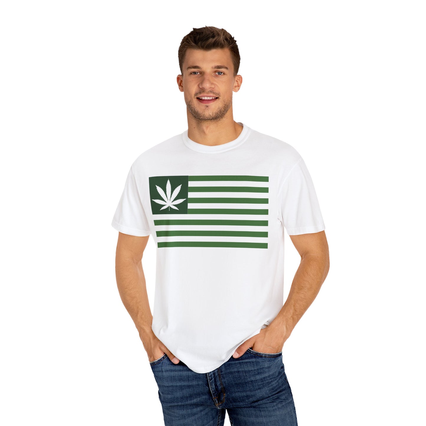 Stylish Cannabis Flag T-Shirt, Cool Unisex Tee, Weed Lover Gift, Summer Essential, Festival Wear, Graphic Shirt, 420 Fashion