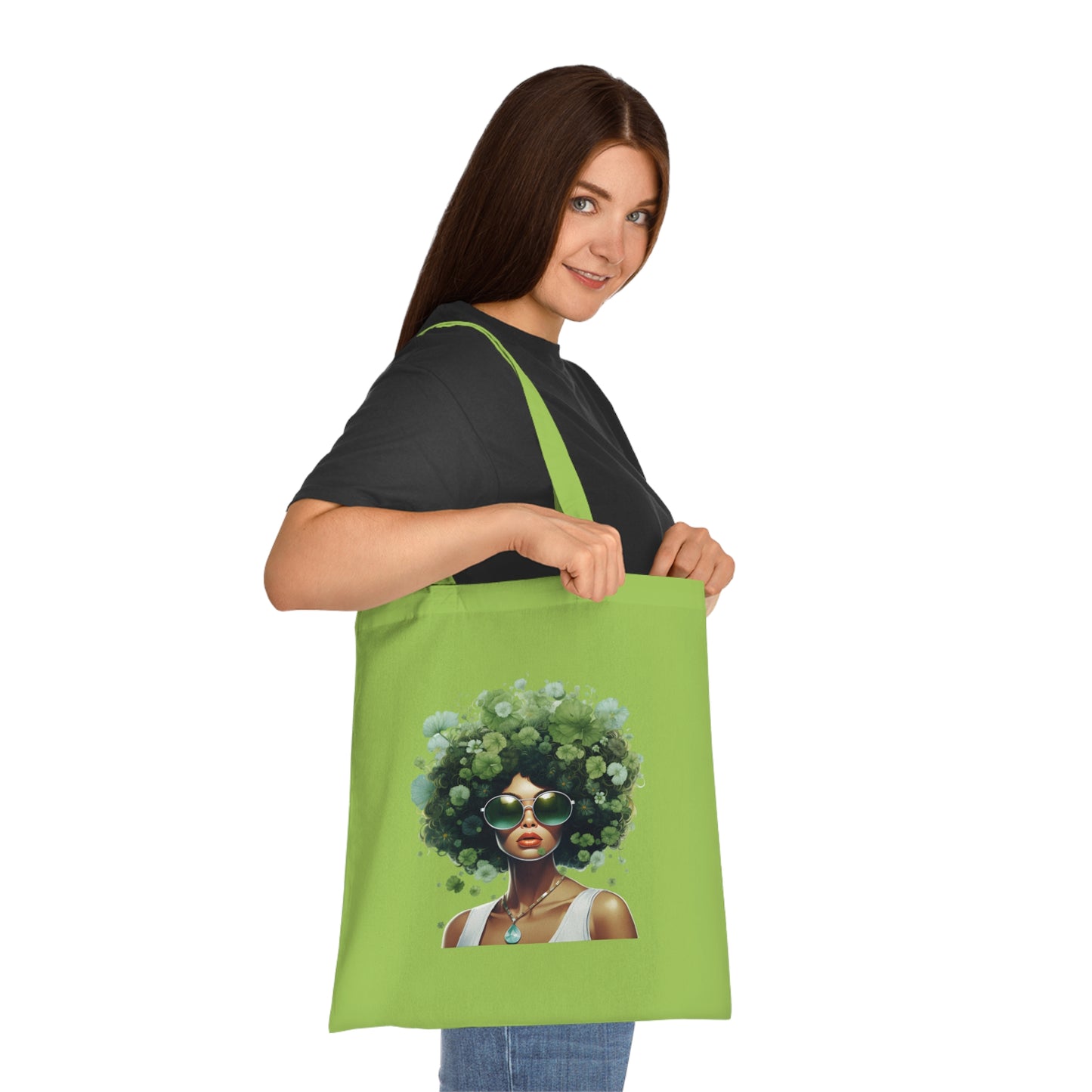 Stylish Eco-Friendly Cotton Tote with Afro Art, Chic Tote Bag, Reusable Shopping Bag, Bohemian Style, Perfect Gift for Nature Lovers