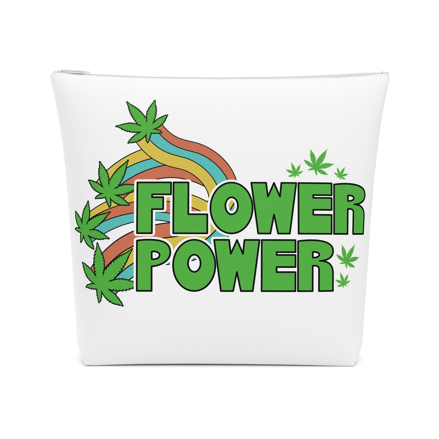 Flower Power Cotton Cosmetic Bag, Eco-Friendly Makeup Pouch, Travel Organizer, Gift for Her, Hippie Vibes