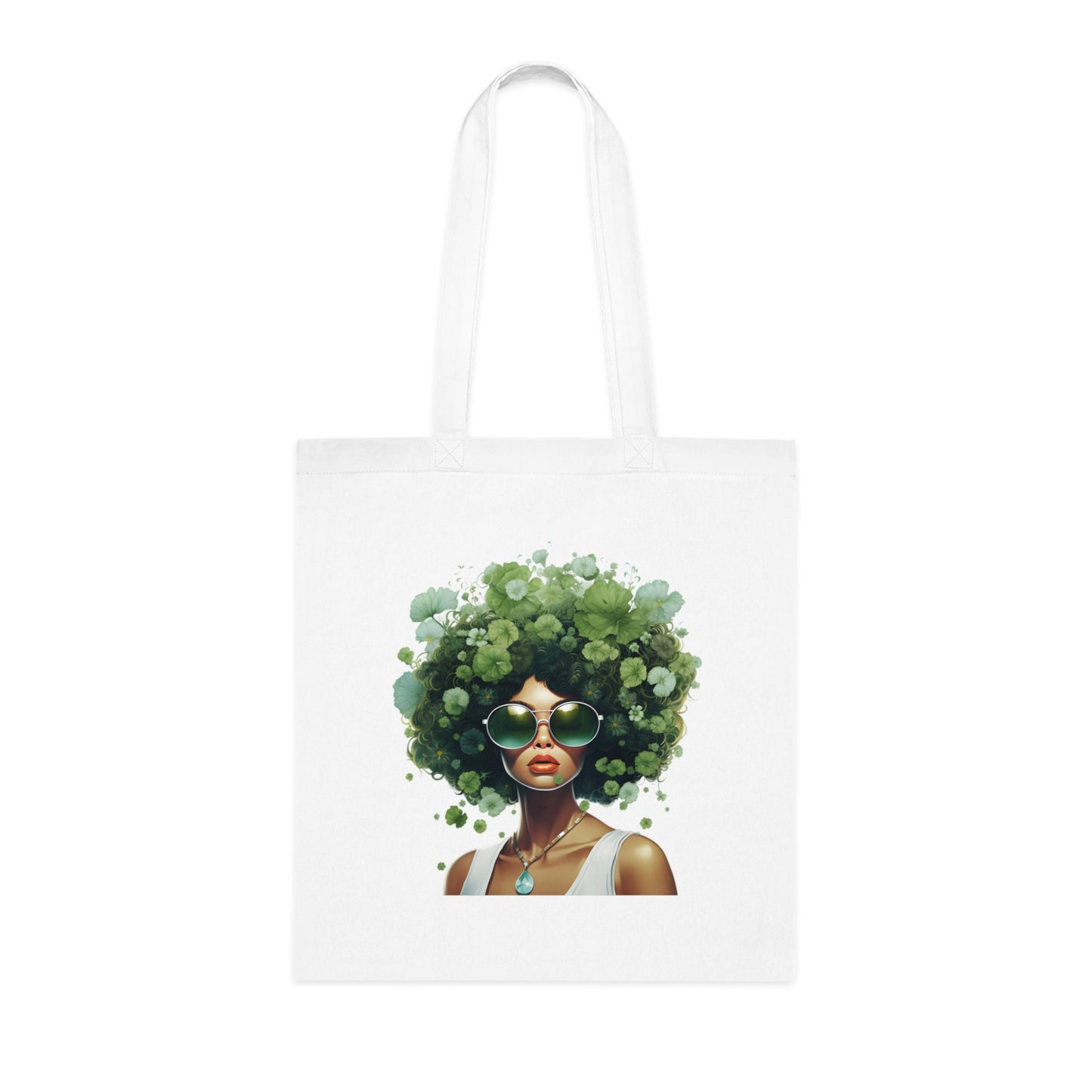 Stylish Eco-Friendly Cotton Tote with Afro Art, Chic Tote Bag, Reusable Shopping Bag, Bohemian Style, Perfect Gift for Nature Lovers