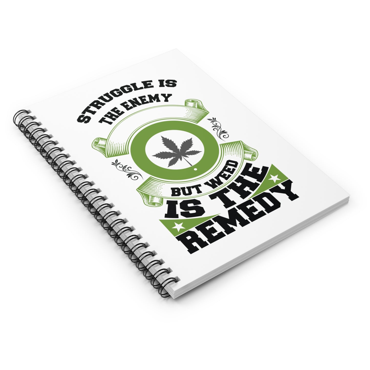 Cannabis-Themed Spiral Notebook - Perfect for Weed Lovers, Journalists, and Students