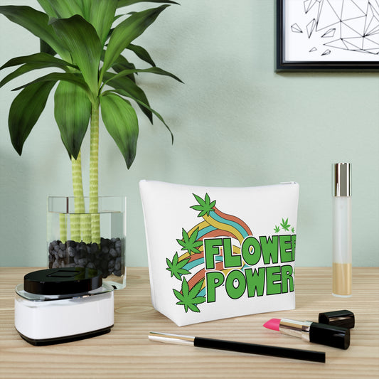 Flower Power Cotton Cosmetic Bag, Eco-Friendly Makeup Pouch, Travel Organizer, Gift for Her, Hippie Vibes