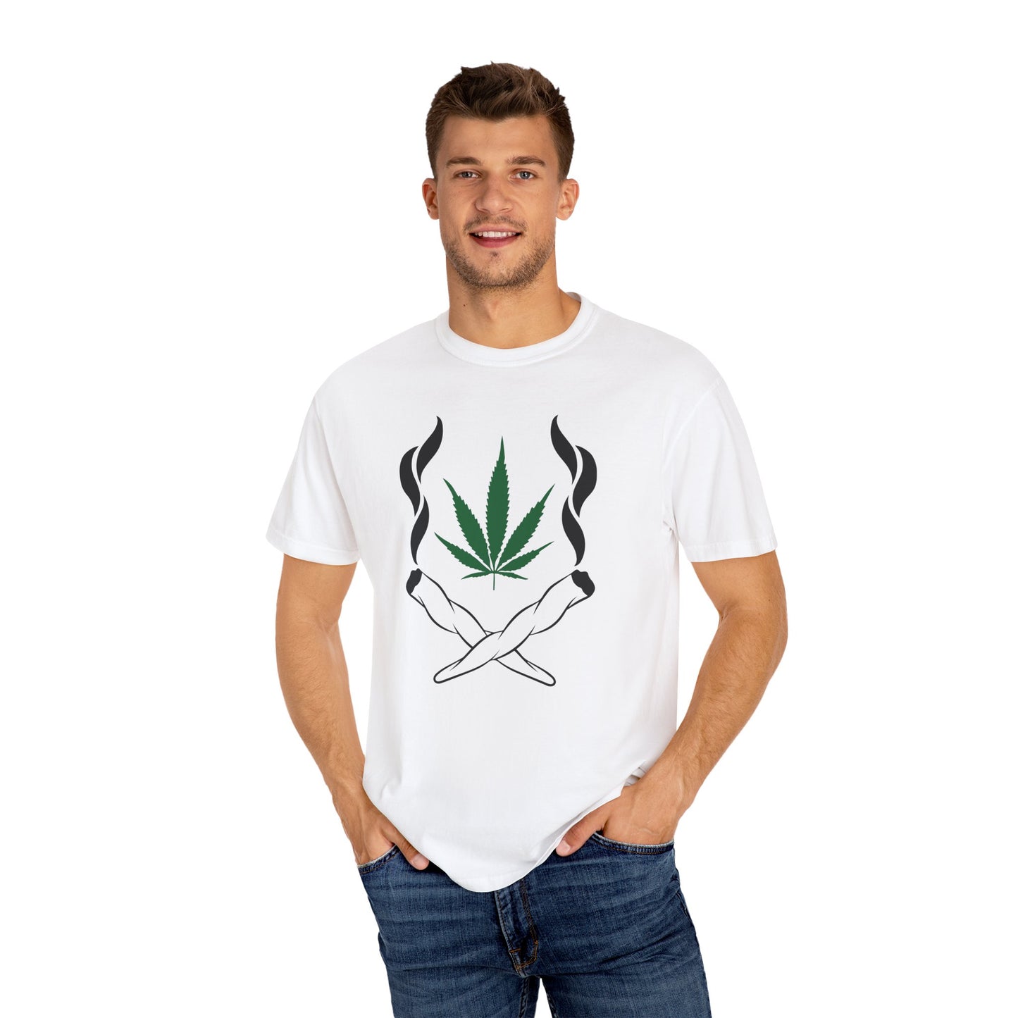 Chill Vibes T-Shirt, Unisex Garment-Dyed Tee, Cannabis Graphic Tee, Perfect for Relaxing, Gifts for Friends, 420 Celebration
