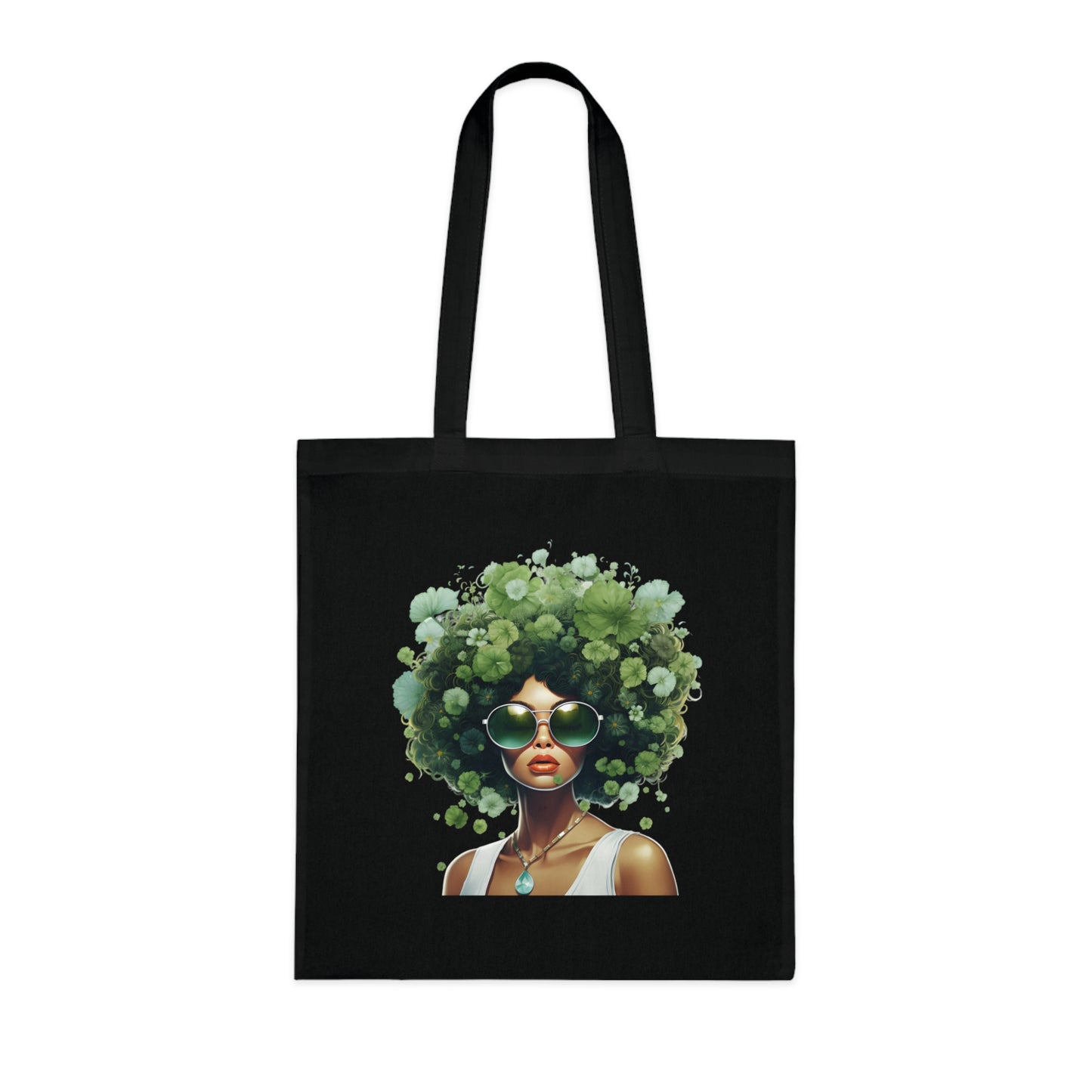 Stylish Eco-Friendly Cotton Tote with Afro Art, Chic Tote Bag, Reusable Shopping Bag, Bohemian Style, Perfect Gift for Nature Lovers