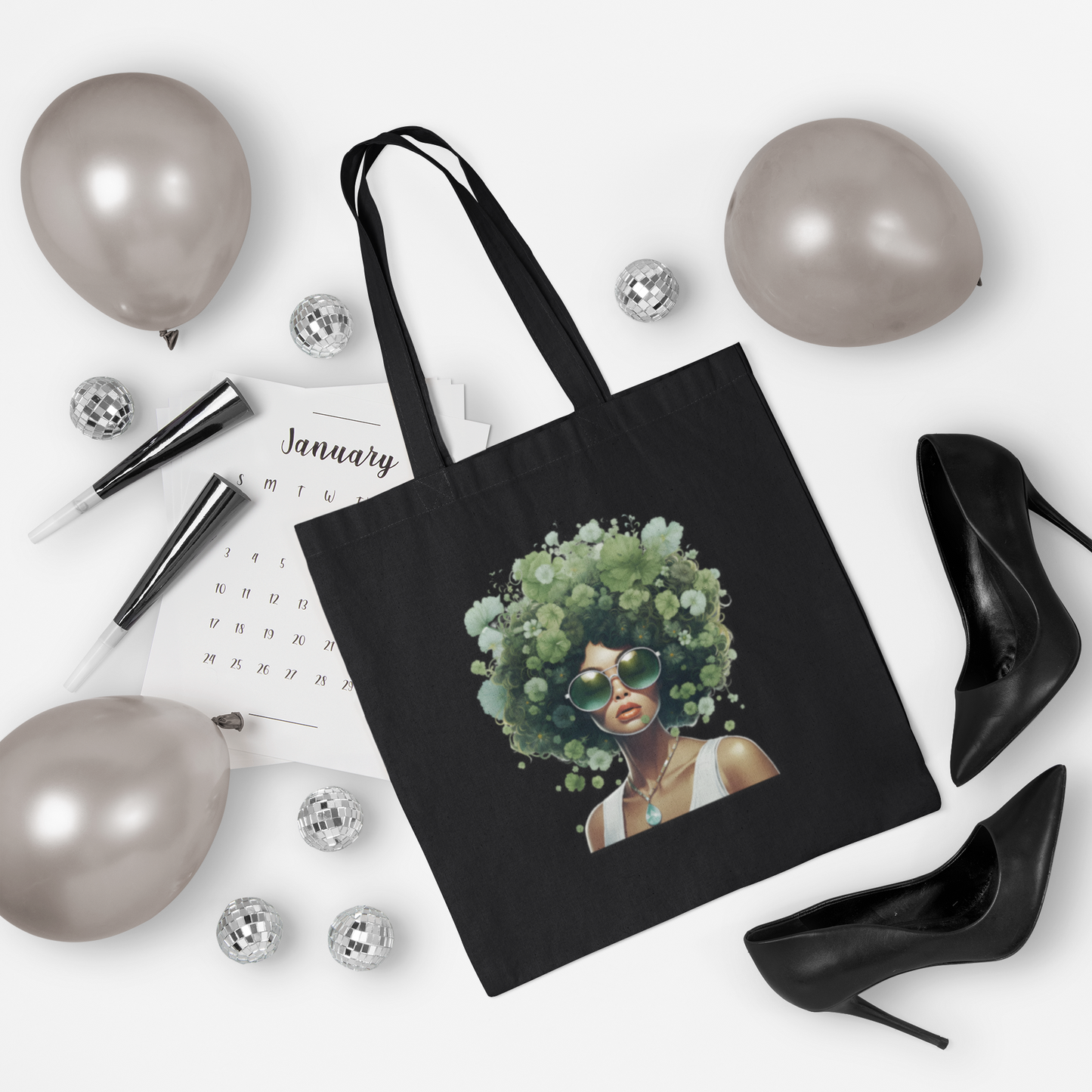 Stylish Eco-Friendly Cotton Tote with Afro Art, Chic Tote Bag, Reusable Shopping Bag, Bohemian Style, Perfect Gift for Nature Lovers