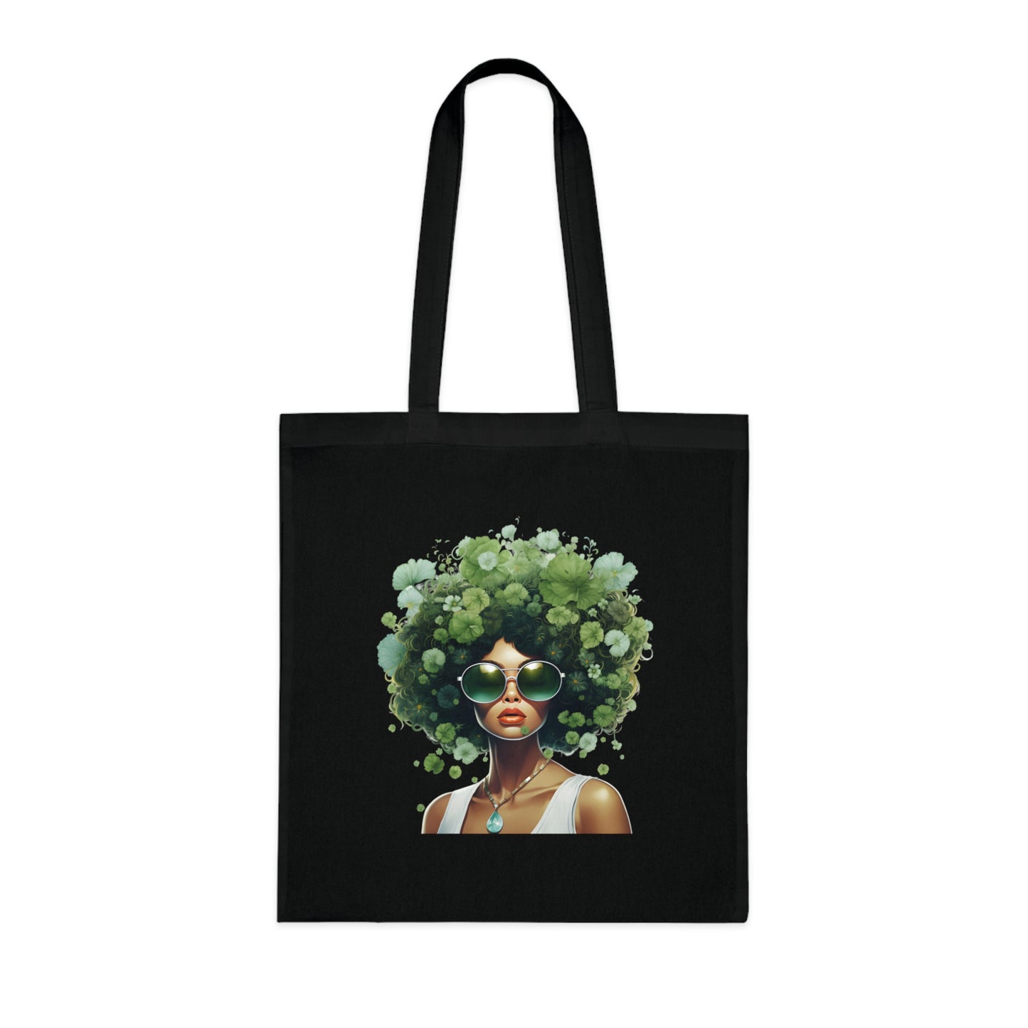 Stylish Eco-Friendly Cotton Tote with Afro Art, Chic Tote Bag, Reusable Shopping Bag, Bohemian Style, Perfect Gift for Nature Lovers