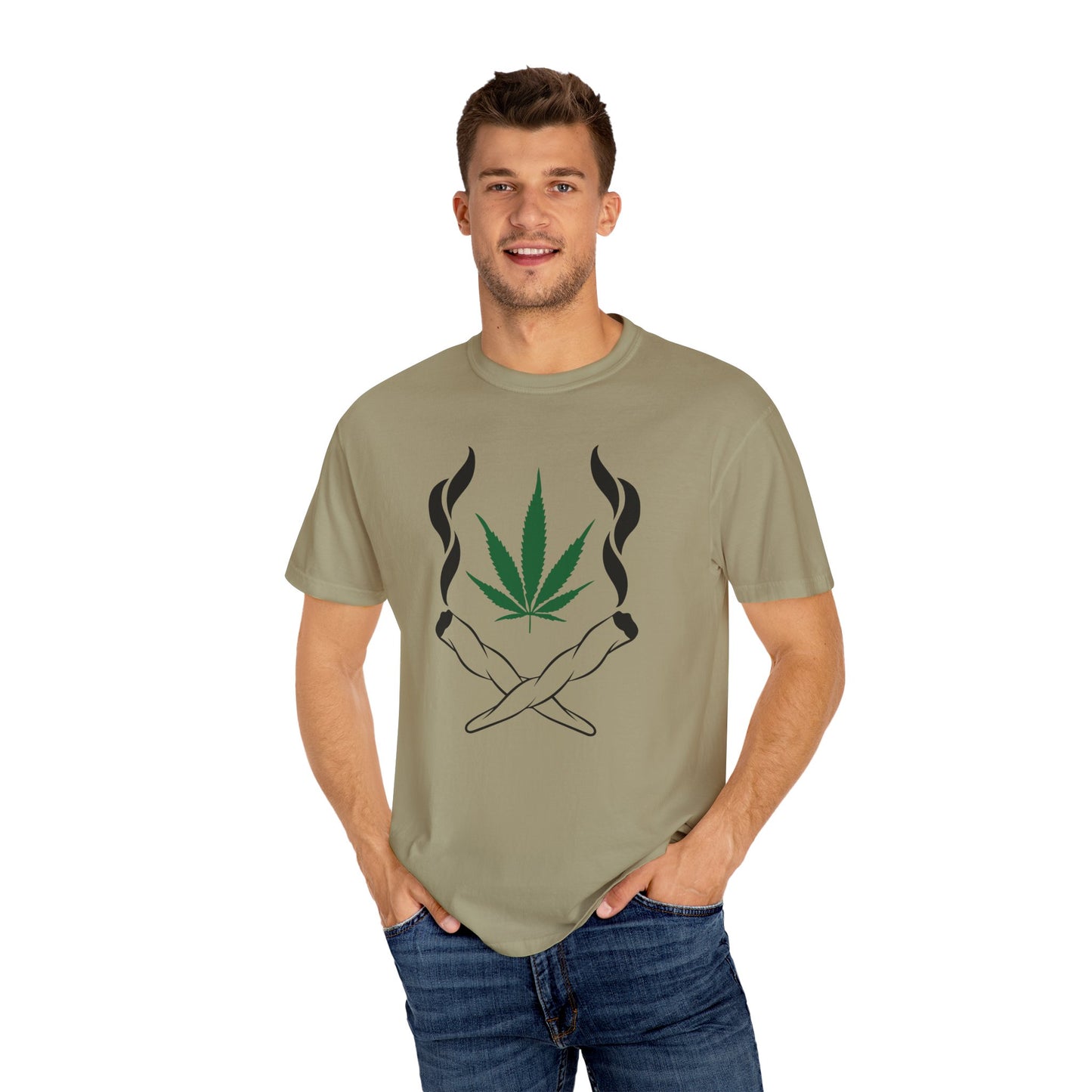 Chill Vibes T-Shirt, Unisex Garment-Dyed Tee, Cannabis Graphic Tee, Perfect for Relaxing, Gifts for Friends, 420 Celebration