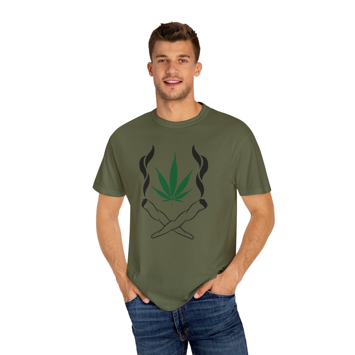 Chill Vibes T-Shirt, Unisex Garment-Dyed Tee, Cannabis Graphic Tee, Perfect for Relaxing, Gifts for Friends, 420 Celebration